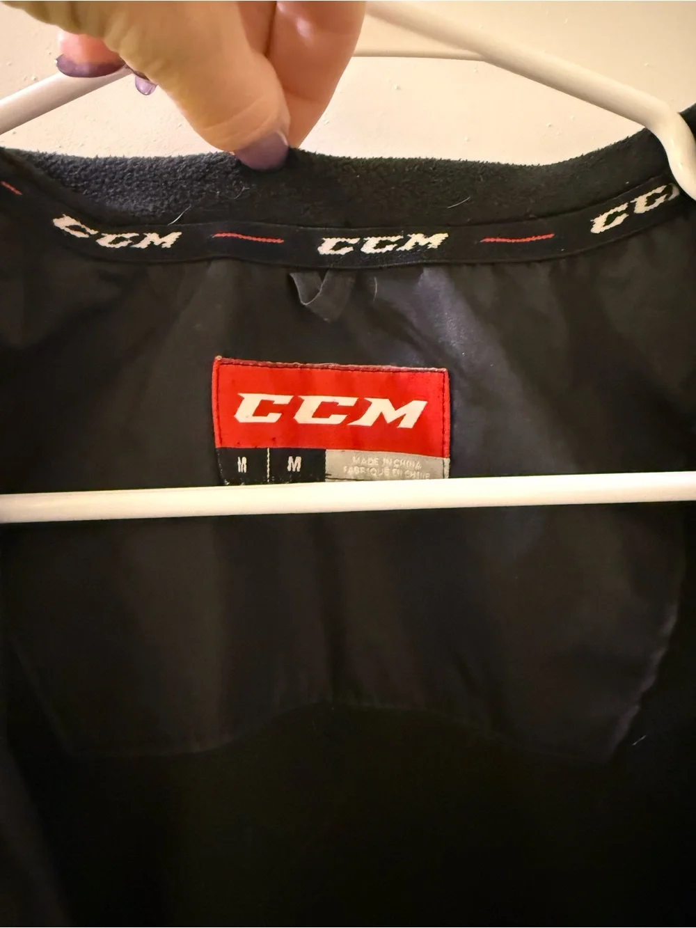 CCM Men's Black Windbreaker Jacket with Zip Pockets